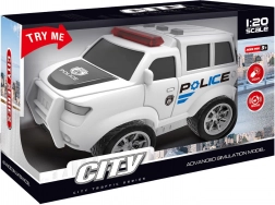 Polizeiauto mit Rückziehmotor mit Licht- und Soundeffekten, weiß 22,5 cm