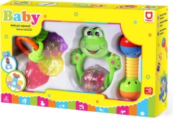 Set aus 3 Baby-Rasseln und Beißringen