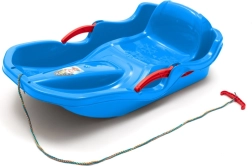Kunststoff-Schlitten mit Rückenlehne und Bremsen Baby Mix Speed Bob blau