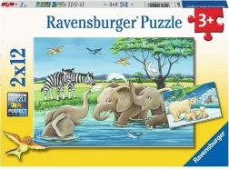 Ravensburger Puzzle Tierkinder 2×12 Teile