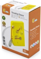 Fädelkäse mit Maus – Lernspielzeug für Kinder ab 3 Jahren