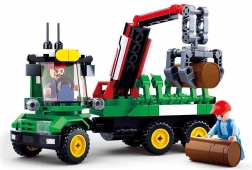 Sluban Bauernhof Traktor mit Baumstamm-Anhänger