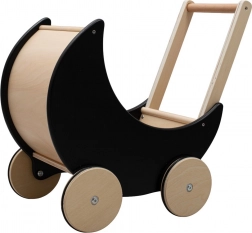 Holzpuppenwagen und Lauflernhilfe 2-in-1 Montessori BABY MIX schwarz