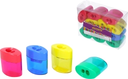 Anspitzer für zwei Stifte mit transparentem Behälter