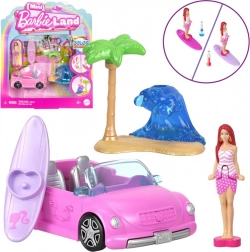 Mattel Mini Barbie Land Cabrio mit Minipuppe Barbie und Farbwechsel