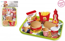 Spielset Fast Food mit Tablett für Kinder
