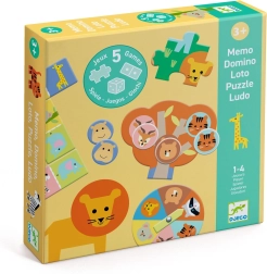 Djeco Set mit 5 Spielen – Tiere der Savanne