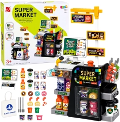 Kinder-Supermarkt mit Kasse, Scanner und Getränkespender (65 Teile)