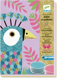 DJECO Sand- und Glitzerbilder: Glänzende Vögel