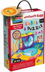 Montessori Holzklötze und Puzzle mit Tieren