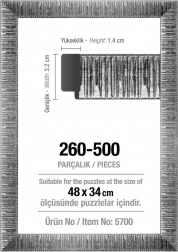 Rahmen für Puzzle 48 × 34 cm, silber