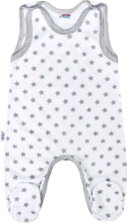 New Baby Classic II Baby-Strampler grau mit Sternchen