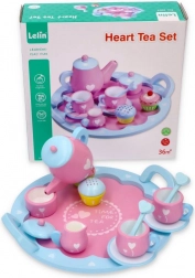 Holz-Teeset mit Herzchen