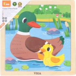 VIGA Holzpuzzle Entchen – 9 Teile
