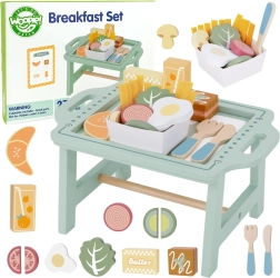 Woopie Green Frühstücksset mit Tablett und Holzzubehör Pastell