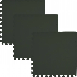 Schaumstoffmatte HUMBI 180 × 60 cm – großes wasserdichtes Puzzle, 3 Stk., schwarz