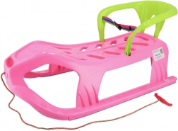 Kunststoffschlitten mit Rückenlehne Baby Mix Snow Star rosa