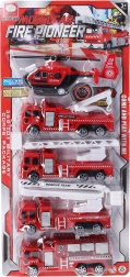 Feuerwehr-Set – Rückzug-Spielzeugautos 17 cm, 5 Stk.