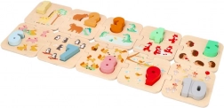 Holzpuzzle mit Zahlen und Tieren Montessori