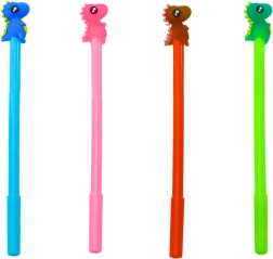 Dinosaurier-Kugelschreiber mit Stopp, schwarze Mine, Mix Rosa Blau 0,5 mm