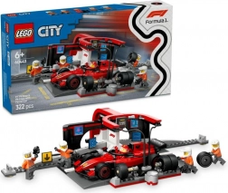 LEGO City F1-Boxenstopp und Mechaniker mit FERRARI-Monoposto