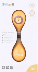 Doppelseitige Holz-Maracas mit Löwenmotiv PolarB