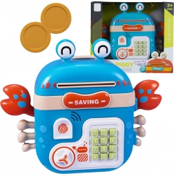Elektronische Spardose in Krabbenform mit PIN-Tresor – WOOPIE, blau