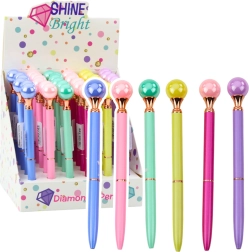 Eleganter Kugelschreiber mit Perle und blauer Tinte