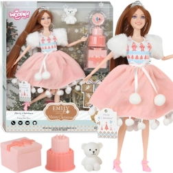 Woopie Puppe Emi – Weihnachtsprinzessin mit Teddybär