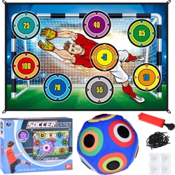 Set für Fußballspiel mit Zielscheibe und leuchtendem Ball