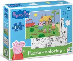 DODO beidseitiges Puzzle Peppa Wutz 60 Teile – Berghütte