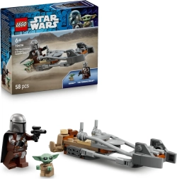 LEGO Star Wars Mandalorian und Grogu auf dem Speederbike