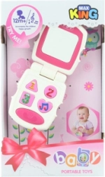 Rosa Baby-Spieltelefon mit Geräuschen und Lichtern