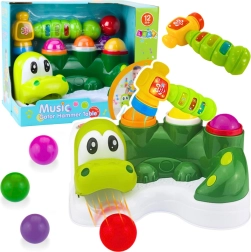 Interaktives Krokodil mit Hammer und Rutsche