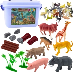 Set von Figuren Wild- und Haustiere mit Koffer 58 Stk.
