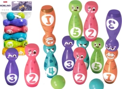 Kegelset mit fröhlichen Gesichtern