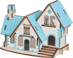 Holz-3D-Puzzle – Blaues Haus