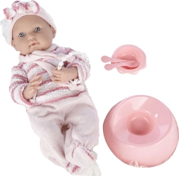 Babypuppe im rosa Strampler 40 cm mit Zubehör