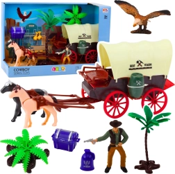 Cowboy-Set mit Westernwagen und Figuren