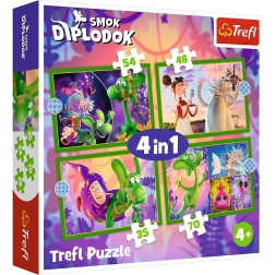 Puzzle 4v1 Welt des Drachens Diplodok