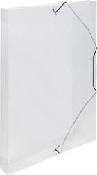 Archivbox A4 mit Gummiband transparent