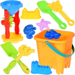 Sand-Set mit Eimer, Formen und Werkzeugen
