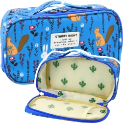 Schuletui mit Organiser und Tasche blau 21,5cm