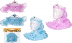 Karnevals-Haarreif mit Schleier – Farbmix