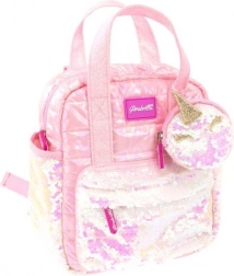 Rosa Mini-Rucksack mit Geldbörse