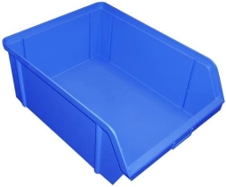 Schrägfront-Aufbewahrungsbox 150 × 100 × 70 mm, Kunststoff, blau