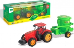 Traktor mit Anhänger auf Schwungrad