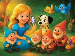 Holzpuzzle Prinzessin und Zwerge 40 Teile WOODEN CITY