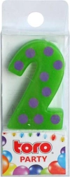 Tortenkerze Zahl 2 TORO, Steckkerze 4,5 cm