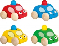 Quietschendes Holzauto mit Blaulicht – grün